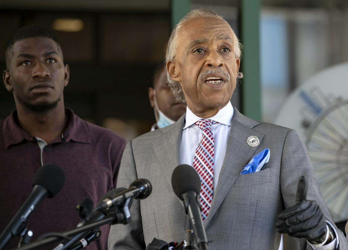 Rev. Al Sharpton spoke during a press conference in Minneapolis on Wednesday.