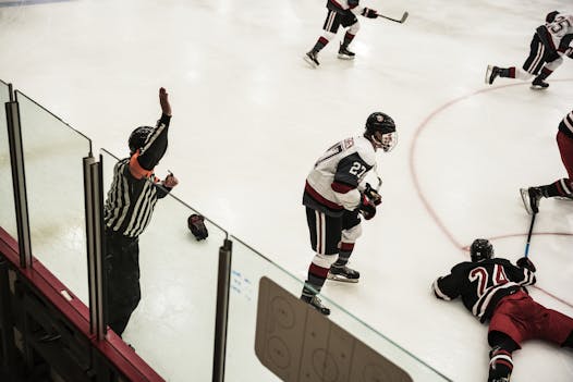 Hockey official C.J. Beaurline called a tripping penalty at a recent high school game between Centennial and Duluth East.