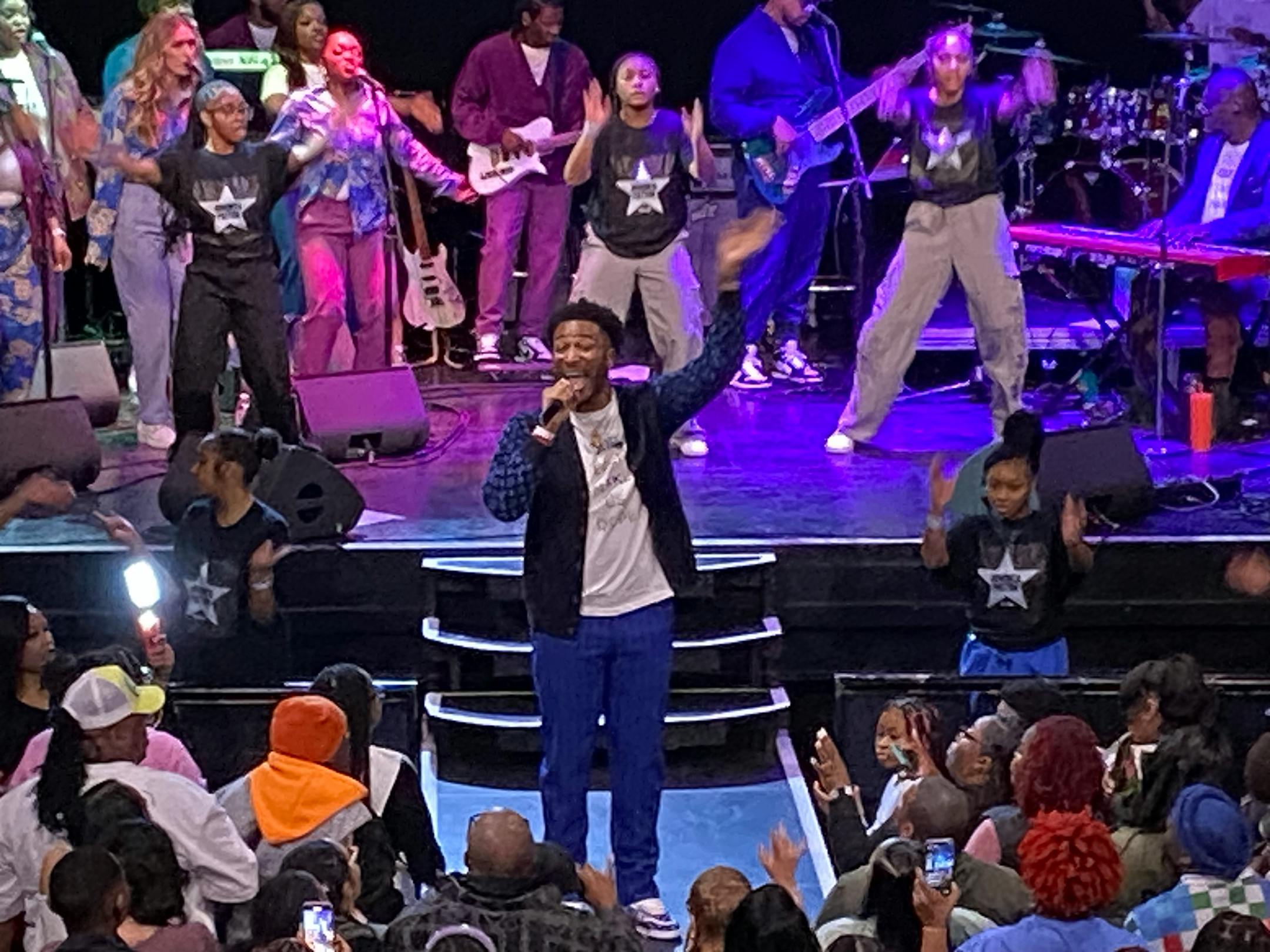 Minneapolis gospel star Jovonta Patton stood on a short runway into the crowd Friday at First Avenue.