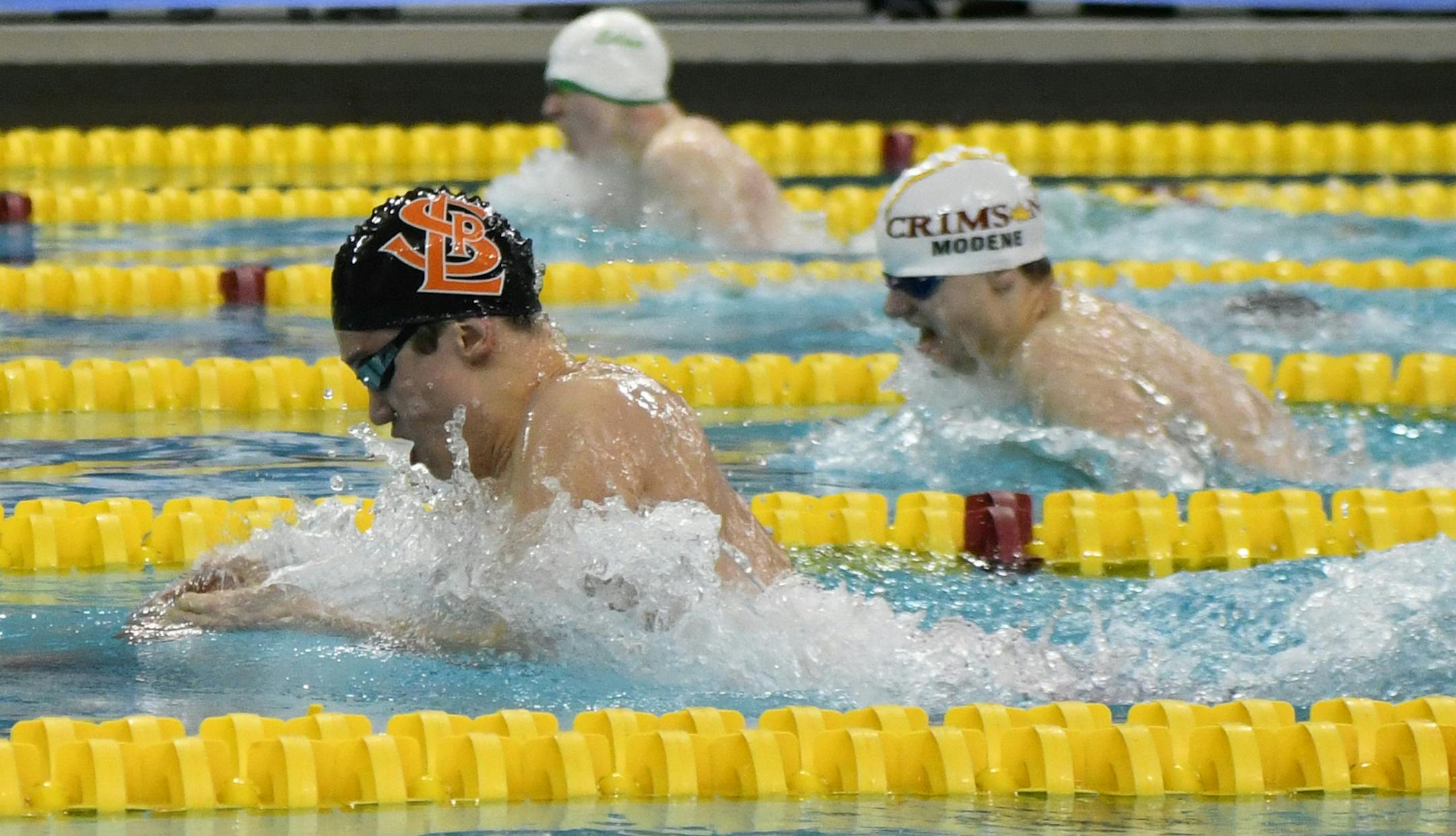 Hayden Zheng of St. Louis Park competed in the 100 yard breaststroke. ] COURTNEY DEUTZ • courtney.deutz@startribune.com on Friday, March 1, 2019 at the Jean K. Freeman Aquatic Center at the University of Minnesota in Minneapolis. Minnesota state high school league boys swimming preliminary competition.