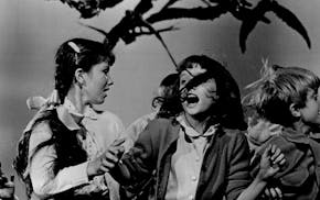 March 24, 1963 "The Birds". A Universal Release -- Birds attack children in a frightening scene from Alfred Hitchcock's "The Birds," based on the clas