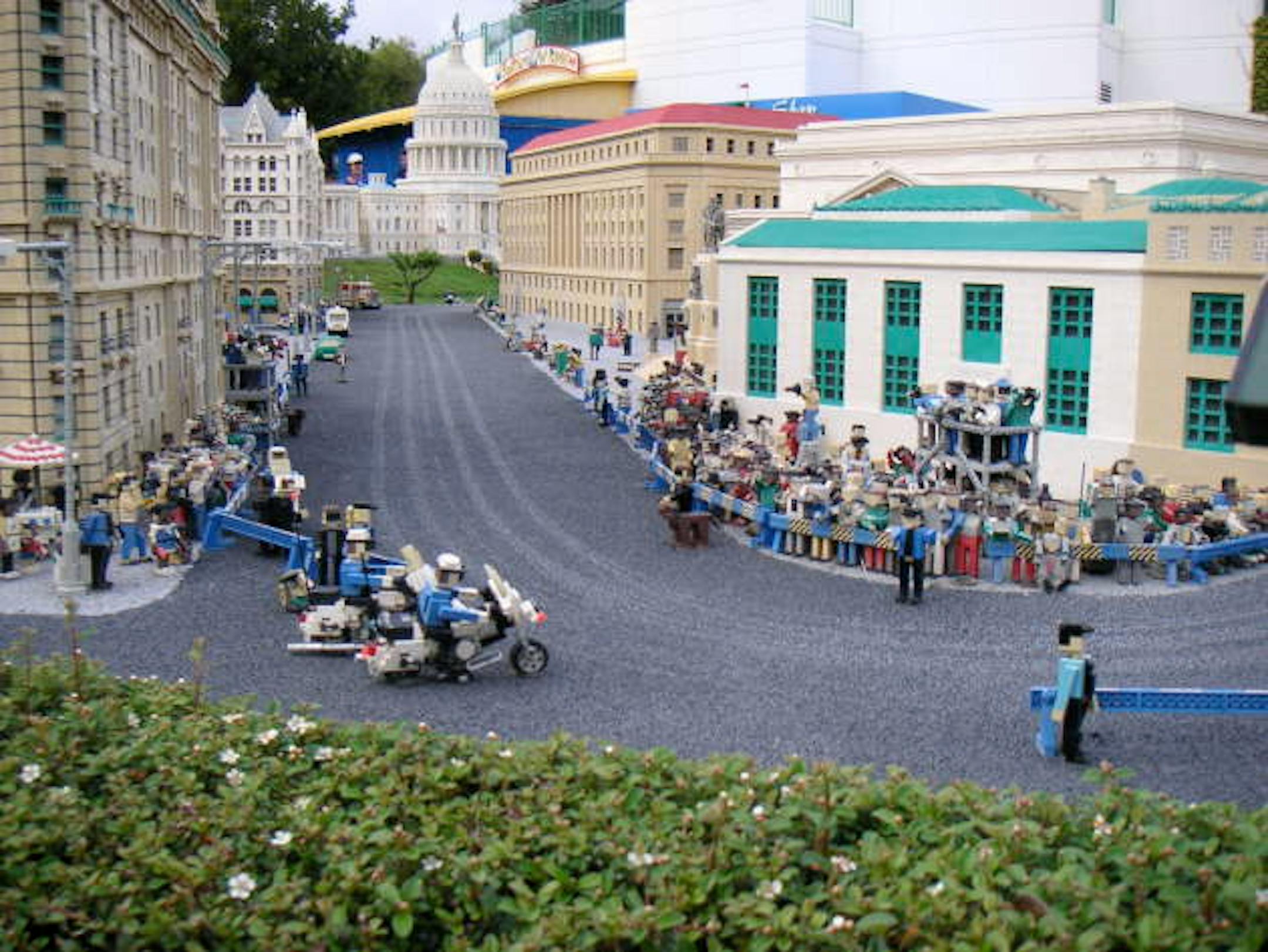 This scene is made with Lego