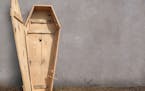 Simple wood coffin