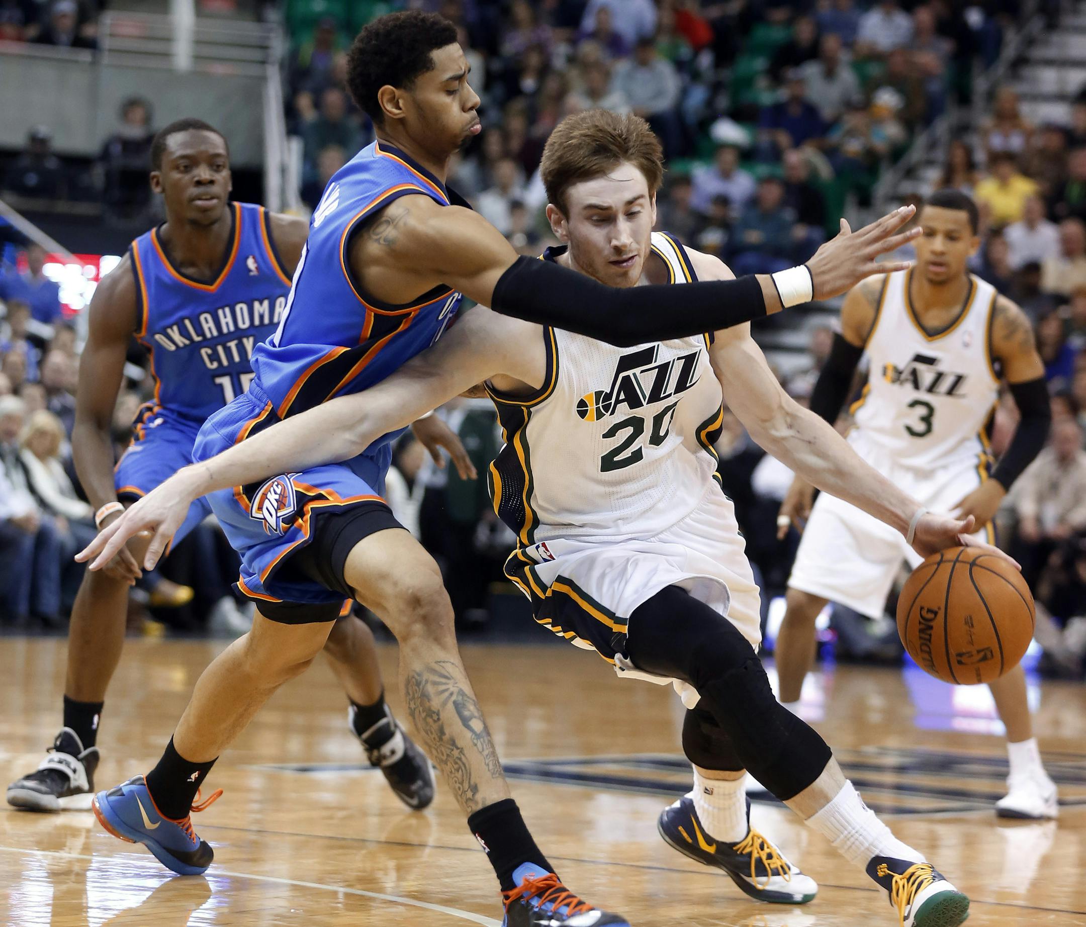 Utah is getting swingman Gordon Hayward (20) back for tonight's game against the Wolves in Salt Lake City after he missed five games because of a hip flexor.