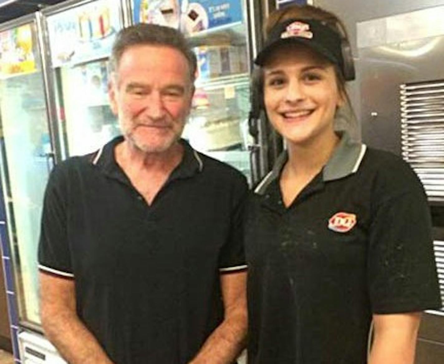 On top of having a vanilla cone, Robin Williams posed with Abby Albers at a Dairy Queen in Lindstrom, Minn. He was in Minnesota for a visit to Hazelden.