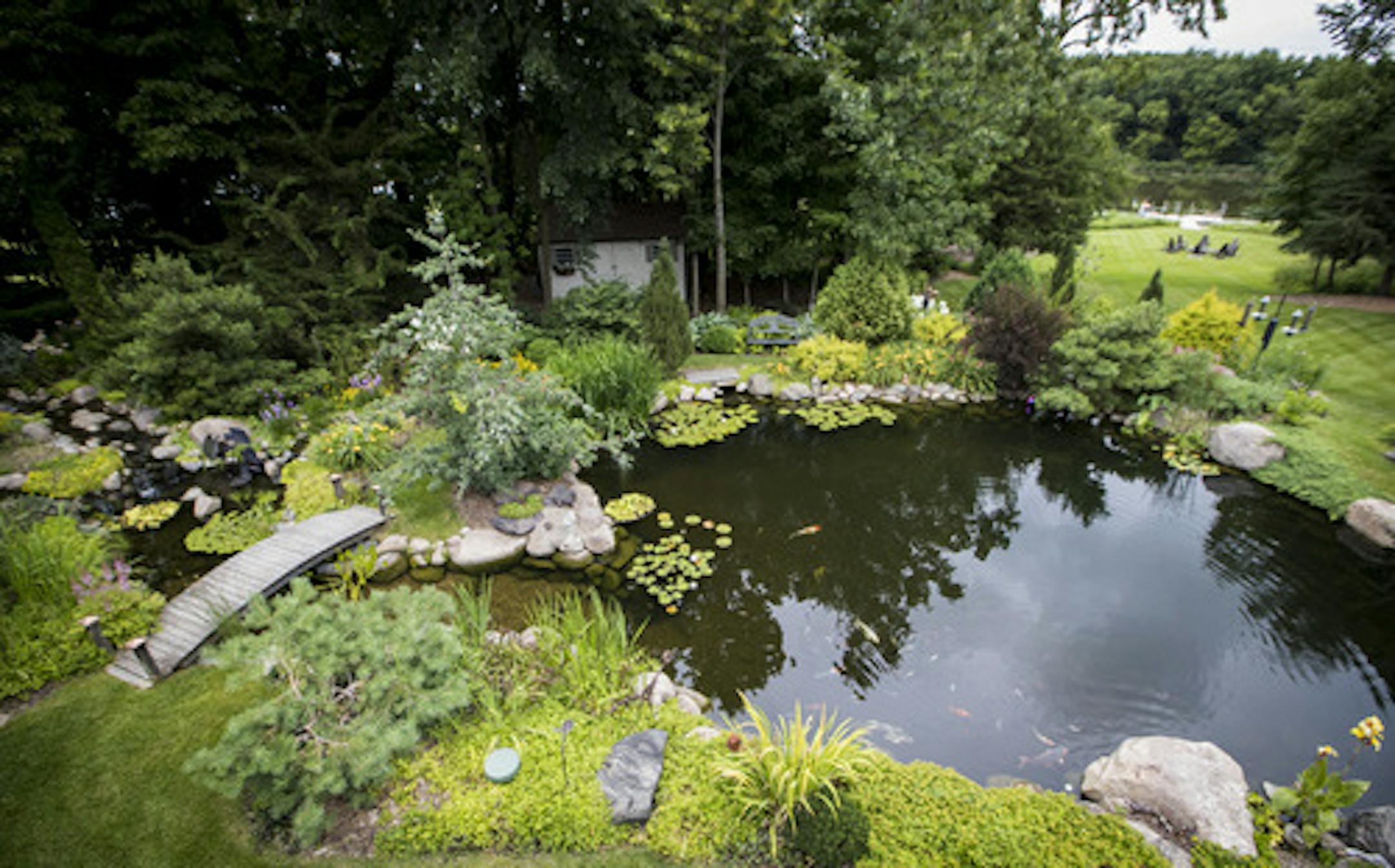 The koi pond in Karen and Emery Koenig garden in their home in Waconia, Minn., on July 14, 2017. ] RENEE JONES SCHNEIDER ¥ renee.jones@startribune.com