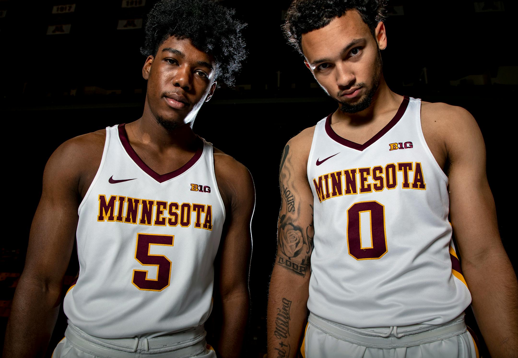 Transfer guards Marcus Carr (5) and Payton Willis have become starters for the Gophers this season.