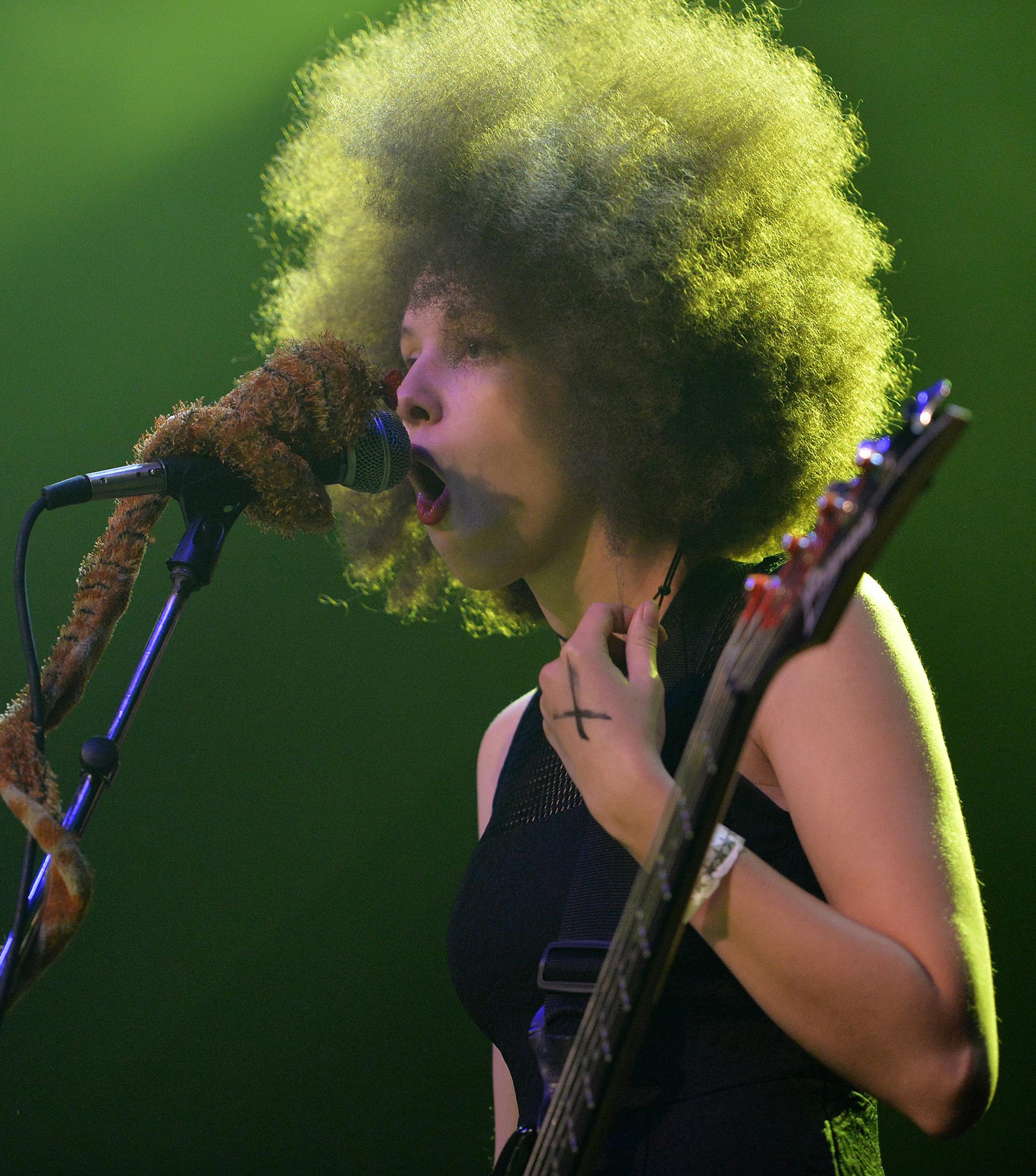 Bruise Violet's Bella Dawson opens Saturday night's second half of the Current's eleventh birthday bash at First Avenue's main room. ] (SPECIAL TO THE STAR TRIBUNE/BRE McGEE) **Bella Dawson (bassist, Bruise Violet), Bruise Violet
