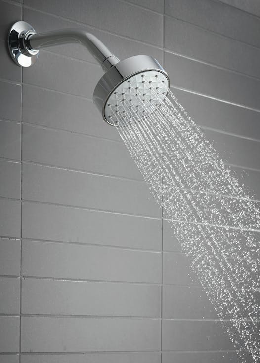 Energy-efficient touches such low-flow showerheads can help save money.
