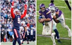 Four days after being sacked seven times against Dallas, Vikings quarterback Kirk Cousins, right, faces the NFL sack leader, New England linebacker Ma
