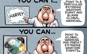 Sack cartoon: Climate change and individual weather events