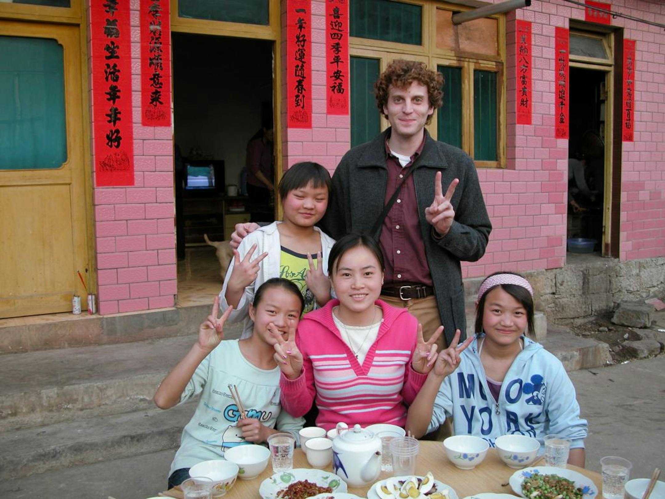 Michael Levy, with friends in China.