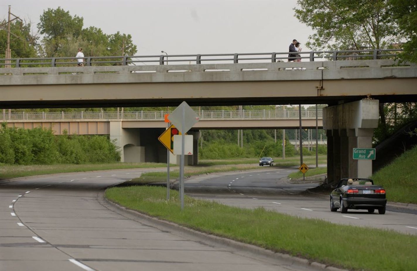 FILE - Ayd Mill Road winds its way through St. Paul neighborhoods under several city streets. Here shown going under Summit Ave. and Grand Ave.