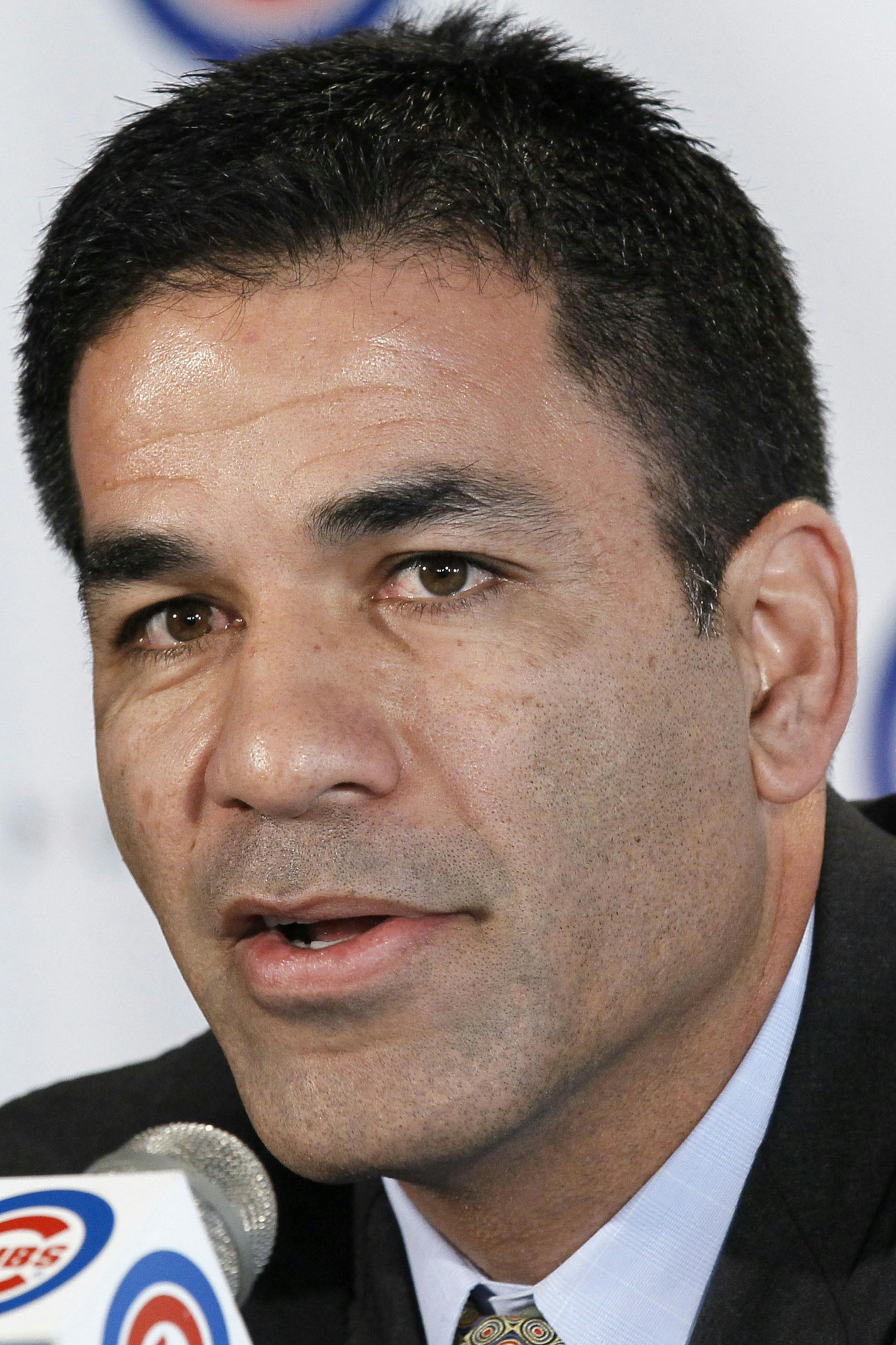 Jason McLeod, the Chicago Cubs' new head of scouting and player development, responds to a question during a news conference Tuesday, Nov. 1, 2011, in Chicago. (AP Photo/Charles Rex Arbogast) ORG XMIT: CXC105