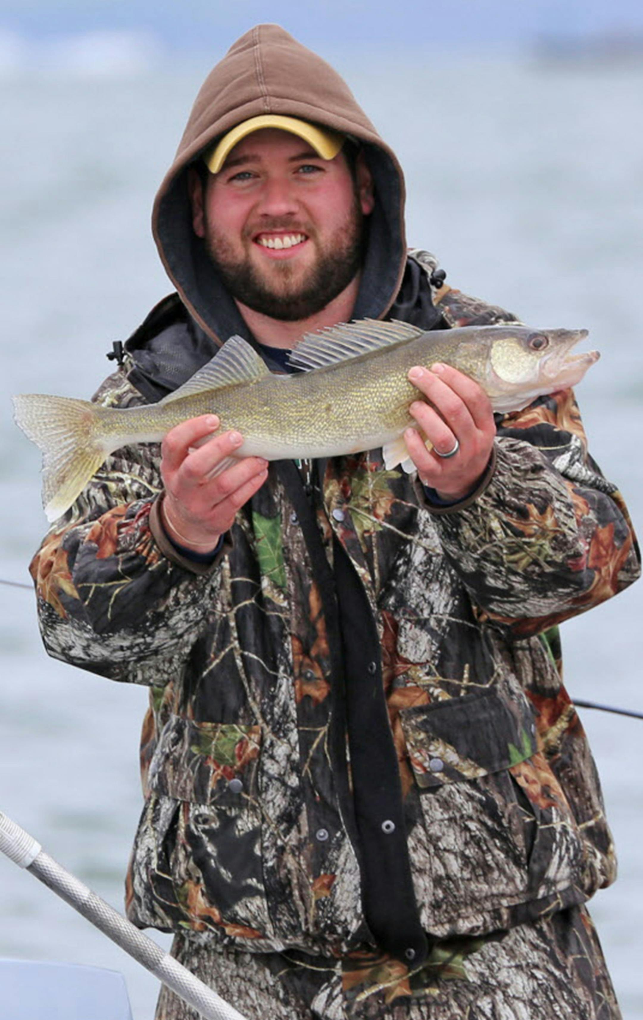 Tyler Manthey of St. Michael was all smiles with a dandy walleye on Leech Lake during the 2015 opener. Leech is expected to be good again this summer. ORG XMIT: MIN1505091139220077