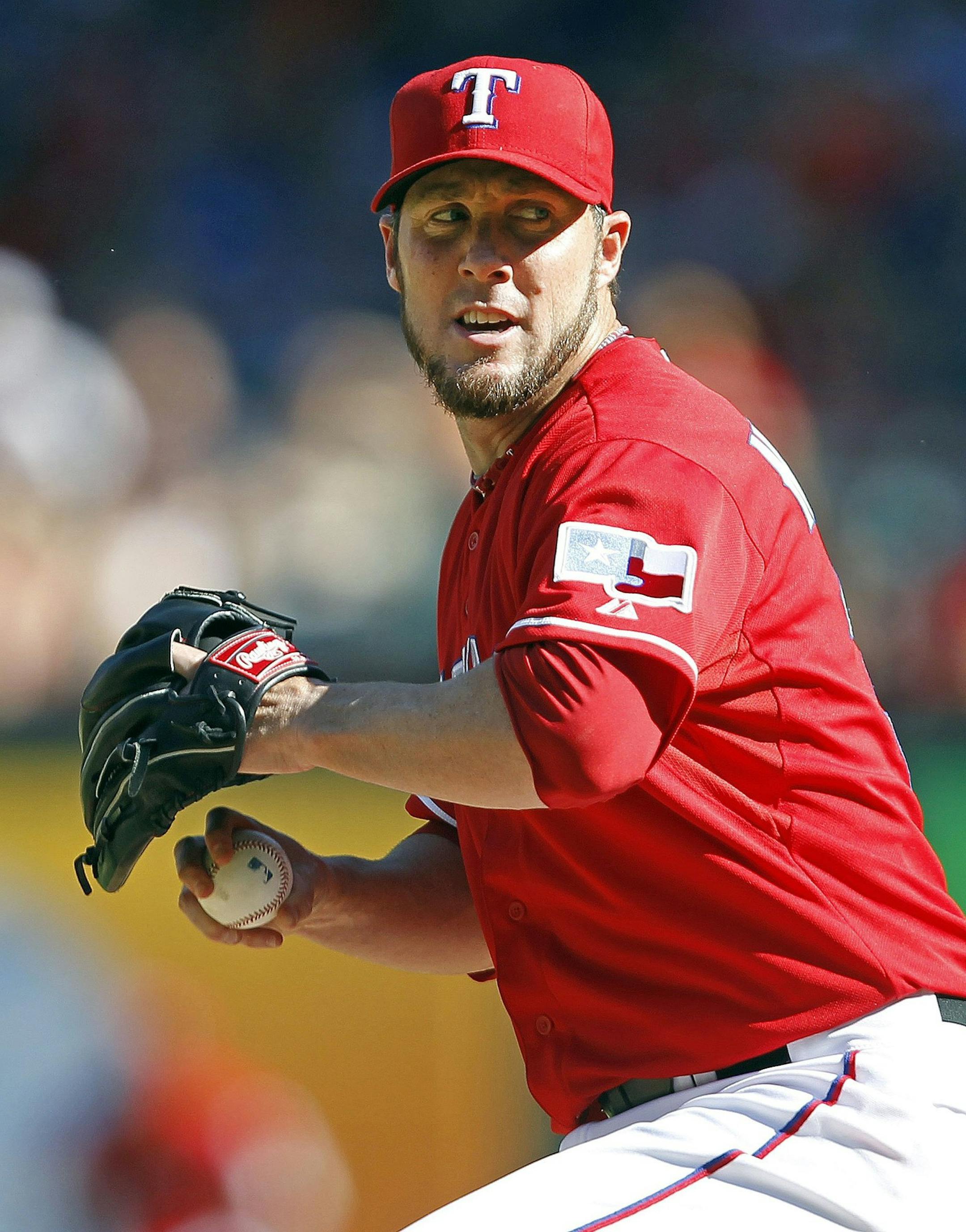 Texas Rangers reliever Joe Nathan pitches in the ninth inning against the Cincinnati Reds, Sunday, June 30, 2013, in Arlington, Texas. The Rangers defeated the Reds, 3-2. (Ron Jenkins/Fort Worth Star-Telegram/MCT)
