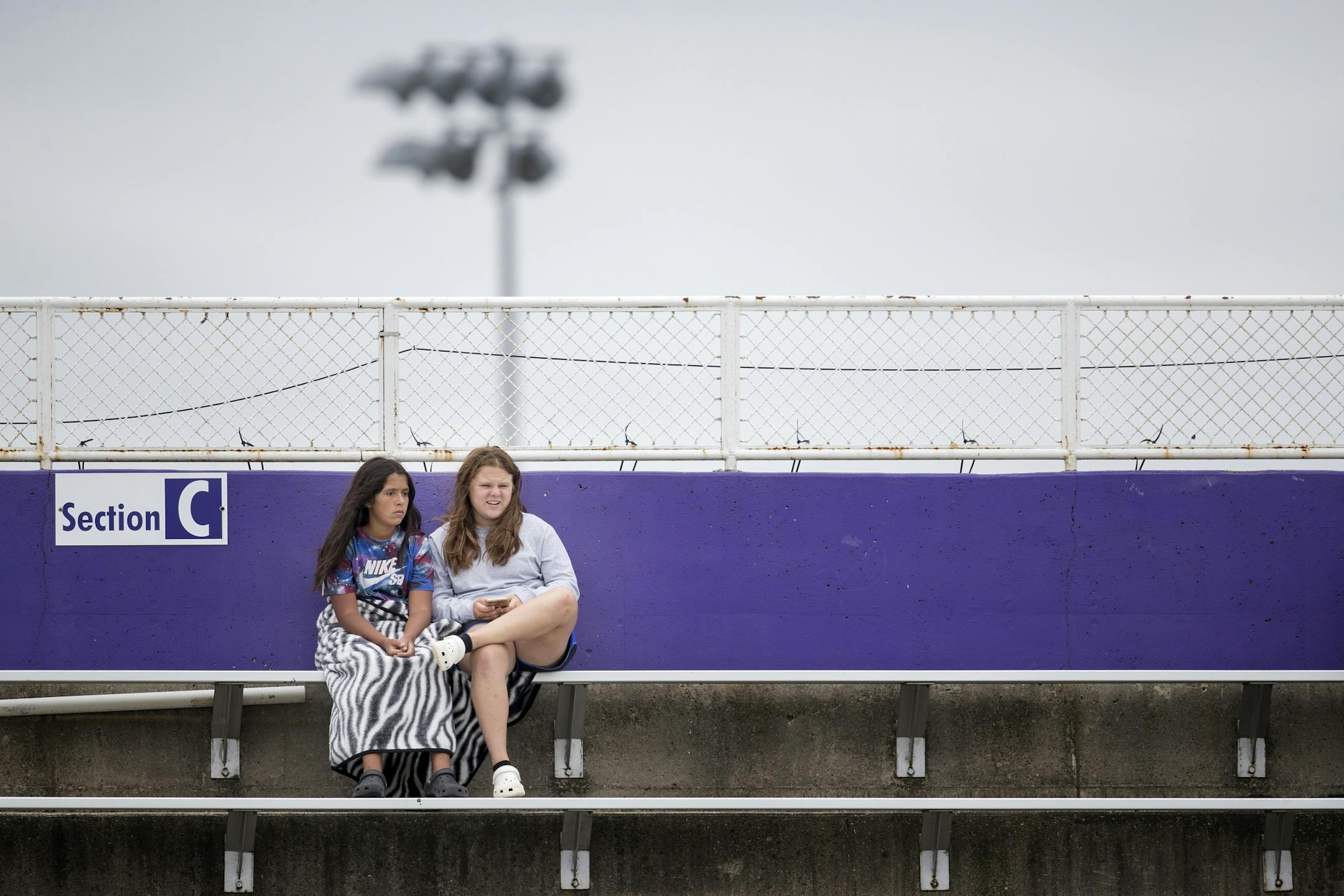 Young fans watched the Minnesota Vikings morning practice at Blakeslee Stadium.