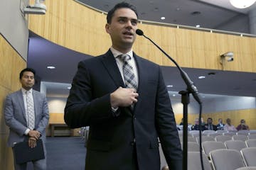 FILE - In this Oct. 3, 2017 photo, conservative writer Ben Shapiro speaks during the first of several legislative hearings planned to discuss balancin