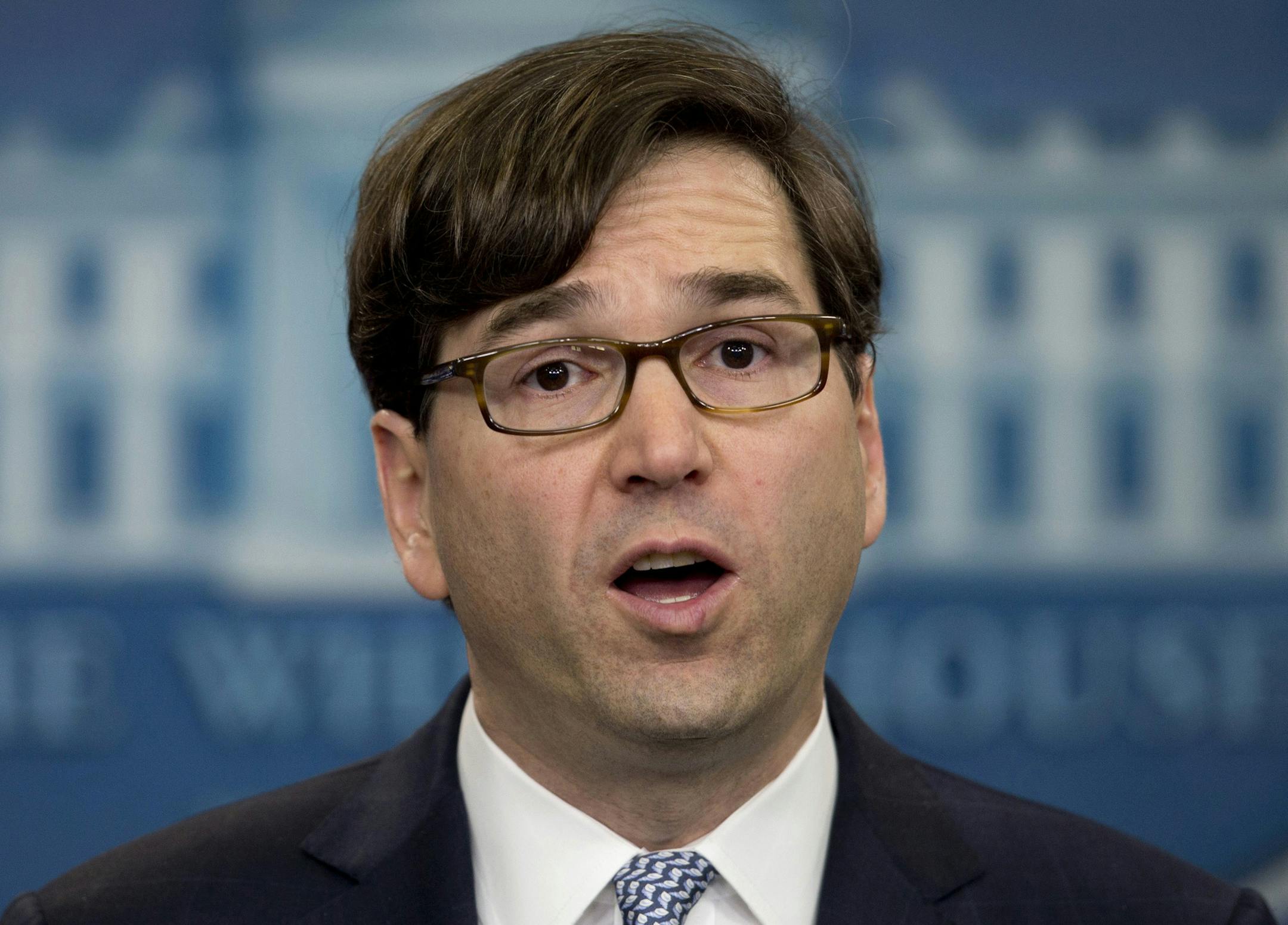 FILE - In this Feb. 4, 2014, file photo, Jason Furman, chairman of the White House Council of Economic Advisers, speaks during a daily news briefing at the White House in Washington. A White House veto threat appears to have put on ice a congressional effort to permanently renew a handful of generous tax breaks for businesses and individuals. Officials say that the plan, brewing behind closed doors on Capitol Hill, favored corporations over the working class. "The president has consistently stat
