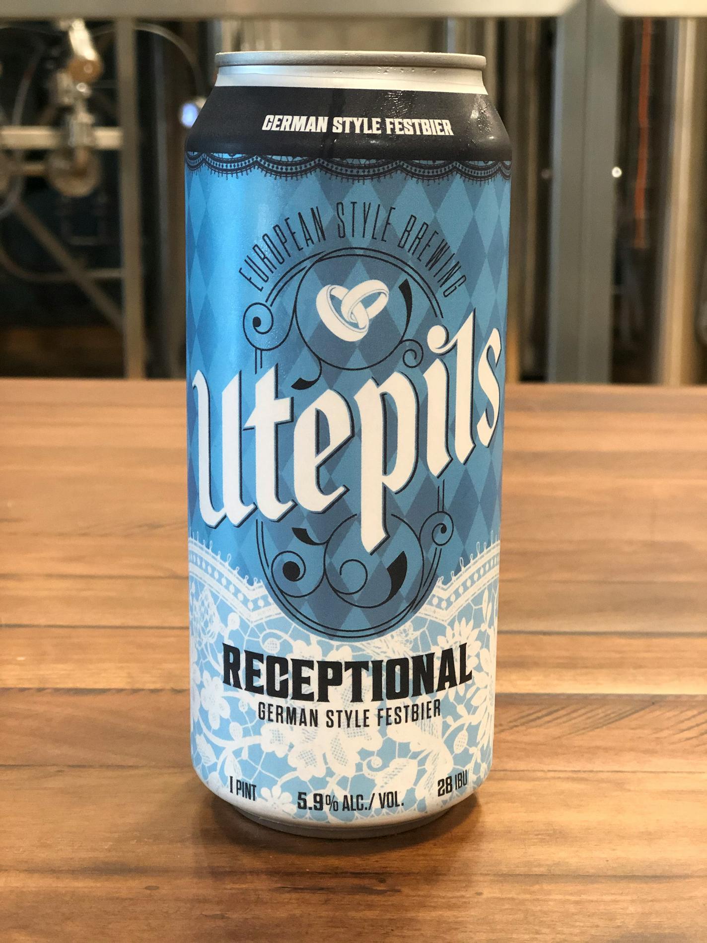 Utepils' Receptional is a German-style festbier. Provided