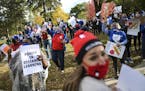 Teachers and supporters called for safer working environments for teachers and students at Wednesday afternoon's rally. ] aaron.lavinsky@startribune.c