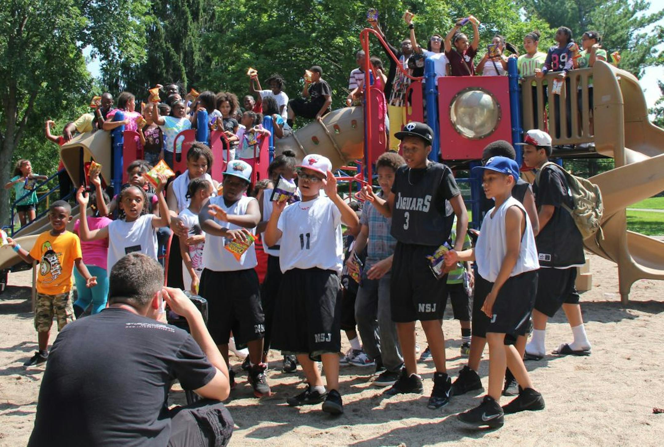 Filming for the "Hot Cheetos and Takis" video in Minneapolis.
