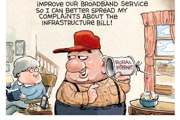 Sack cartoon: Complaints on the infrastructure bill