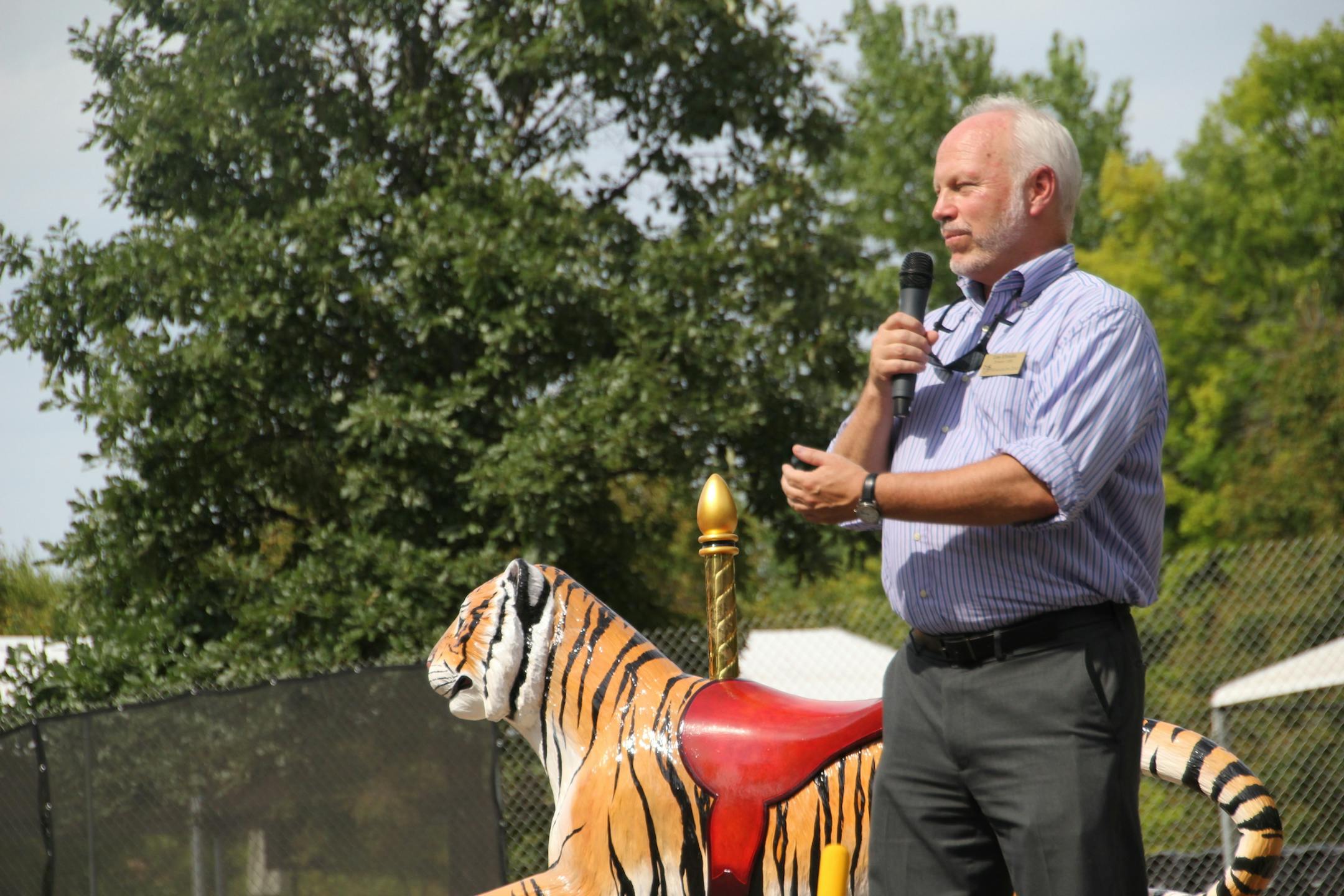 Courtesy Minnesota Zoo Minnesota Zoo Director/CEO Lee Ehmke spoke at the groundbreaking last month for the Conservation Carousel, scheduled to open in 2014.