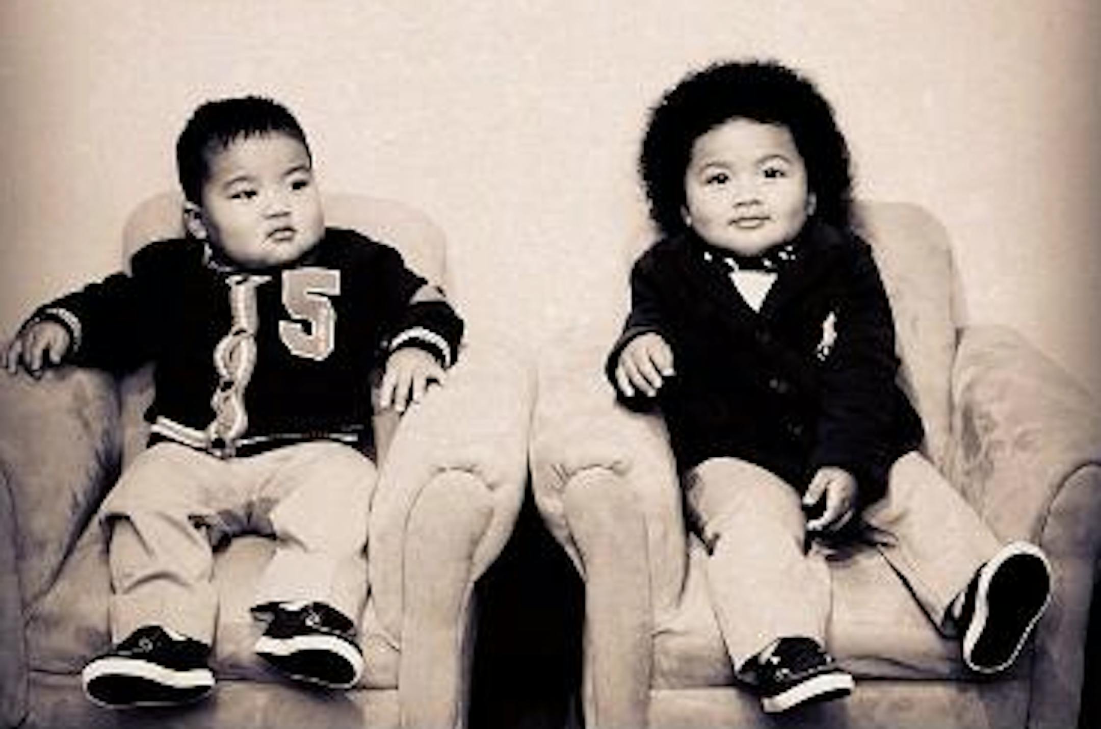 MarZell, left, and MarShawn Gray, 1-year-old sons of Gopher senior MarQueis Gray