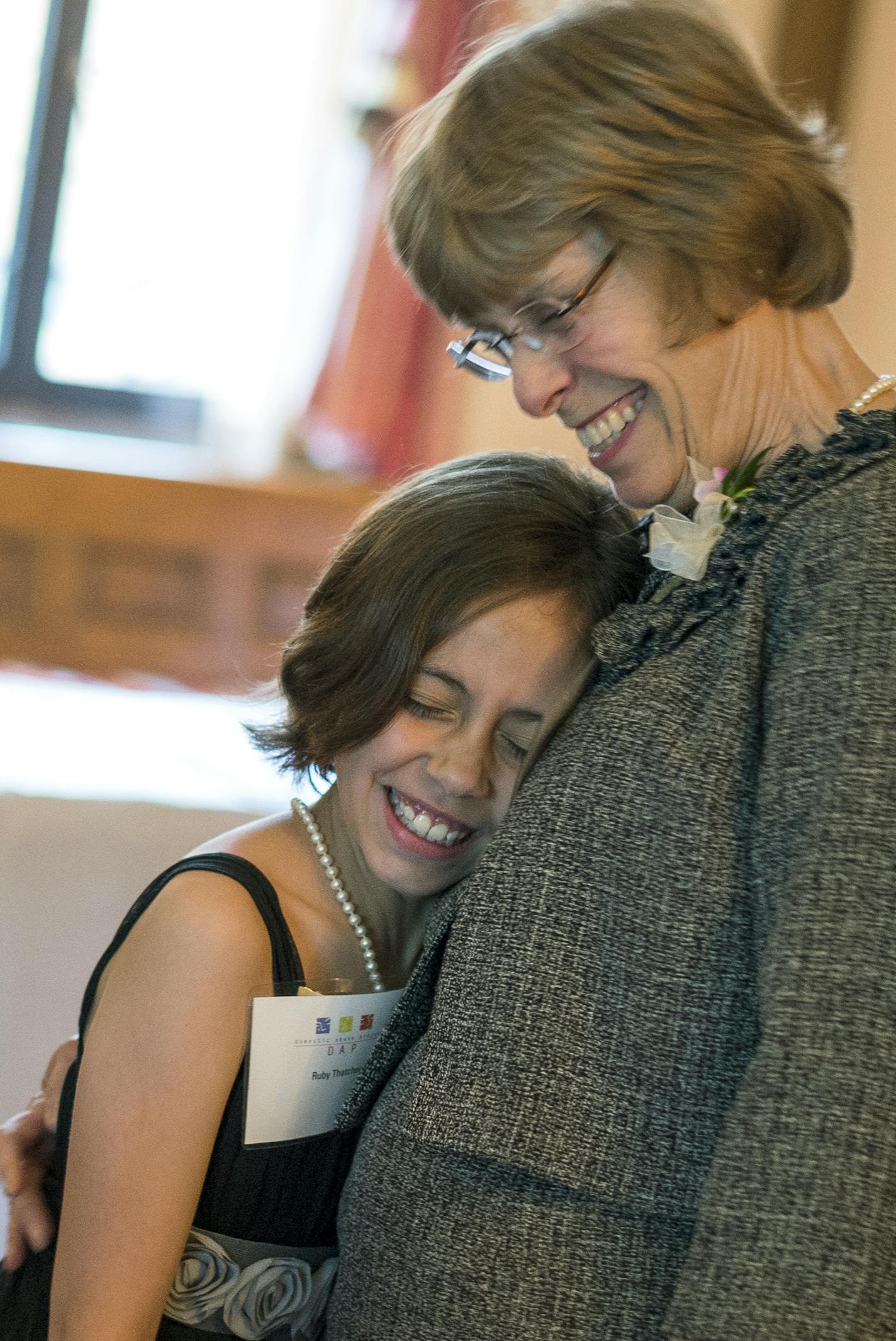 625543 is the budget number, slug is tevlin111914. Carol Arthur - Carol Arthur is stepping down as head of the Domestic Abuse Project after 27 years. -Carol with grandaughter Ruby Thatcher. at DAP awards ceremony ] photo credit James Schwartz. -provided