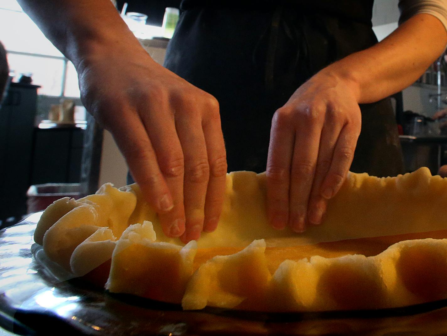 Pastry chef Amy Kelsch prepared quiche crust. ] JIM GEHRZ &#x201a;&#xc4;&#xa2; jgehrz@startribune.com / Minneapolis, MN / March 21, 2014 / 11:00 AM