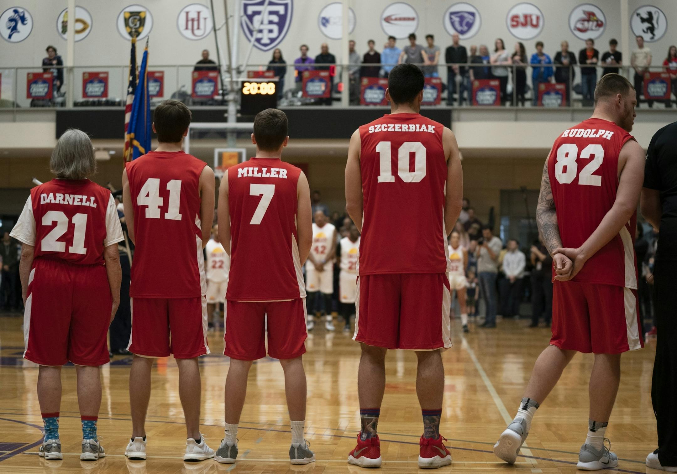 Team Pringles stood for the national anthem.