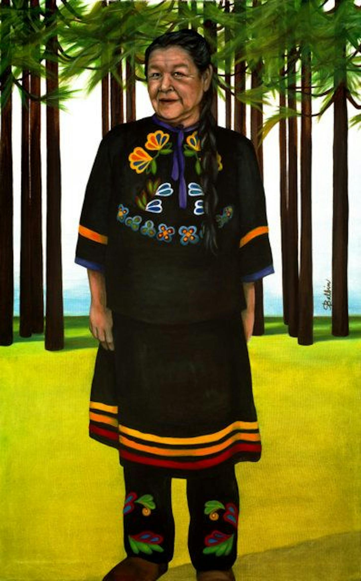 Ojibwe elder Francis Katherine Martin Mike; painting by Sara Balbin