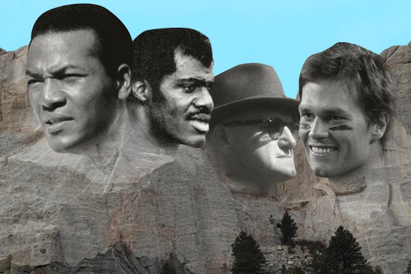 Mark Craig's NFL Mount Rushmore: Jim Brown, Alan Page, Vince Lombardi and Tom Brady.
