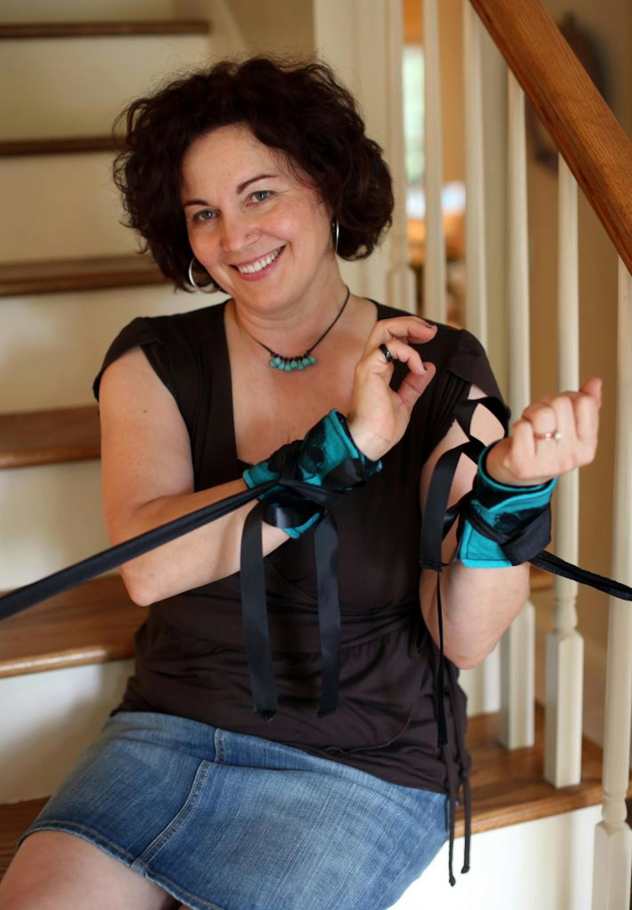 Susanna Gray of Sunfish Lake makes Swoon, a line of recycled-cashmere restraints and other items.