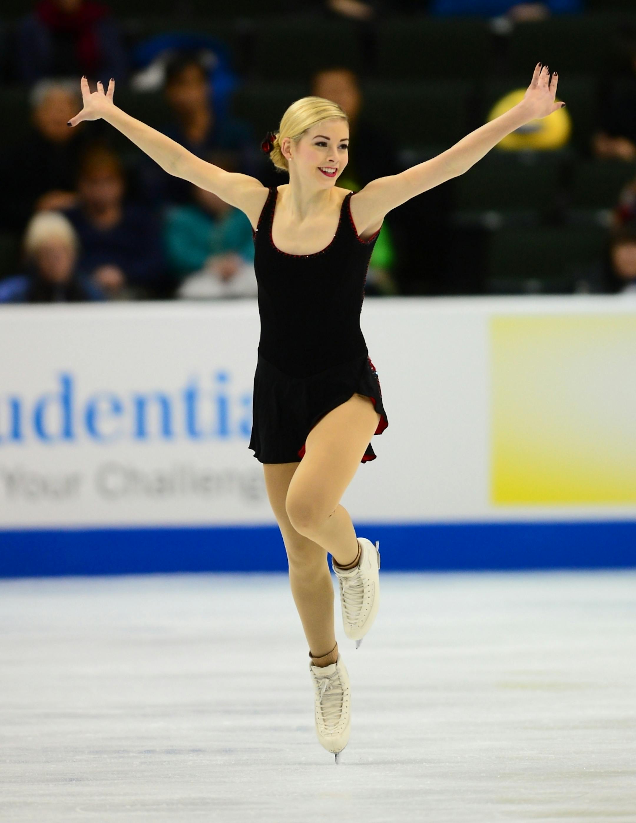 Gracie Gold competed in the Championship Ladies Short Program of the 2016 Prudential U.S. Figure Skating Championships Thursday. She placed second with a score of 62.50.