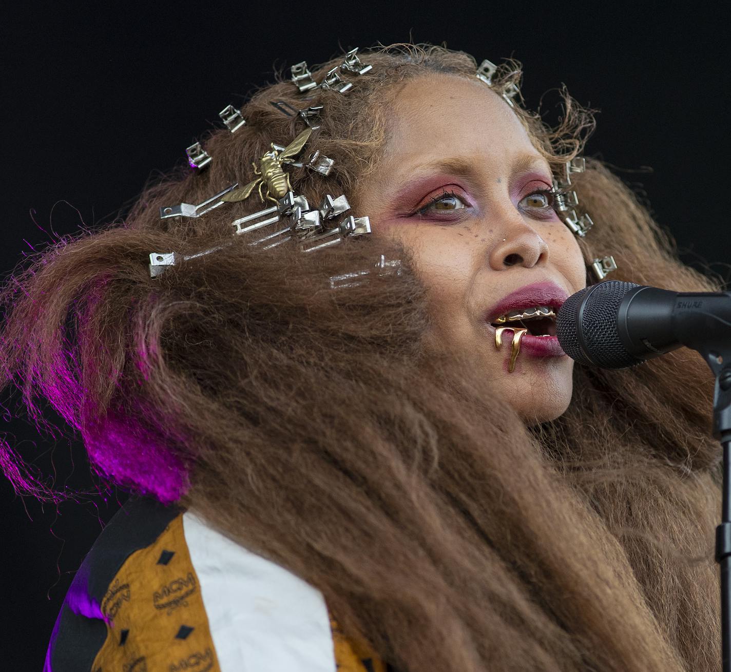 Erykah Badu performed during Soundset at the Minnesota State Fair grounds. ] CARLOS GONZALEZ &#xef; cgonzalez@startribune.com &#xf1; May 27, 2018, Falcon Heights, MN, Soundset, Hip Hop Festival