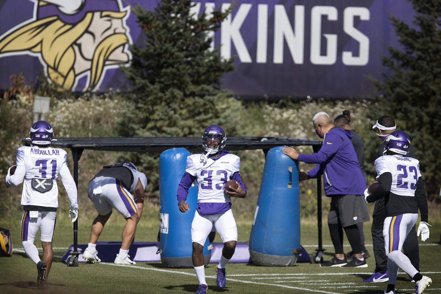 Minnesota Vikings running back Dalvin Cook (33) during practice at TCO Performance Center.] Jerry Holt •Jerry.Holt@startribune.com Vikings practice at TCO Performance Center Wednesday October 7,2020 in Eagan ,MN.