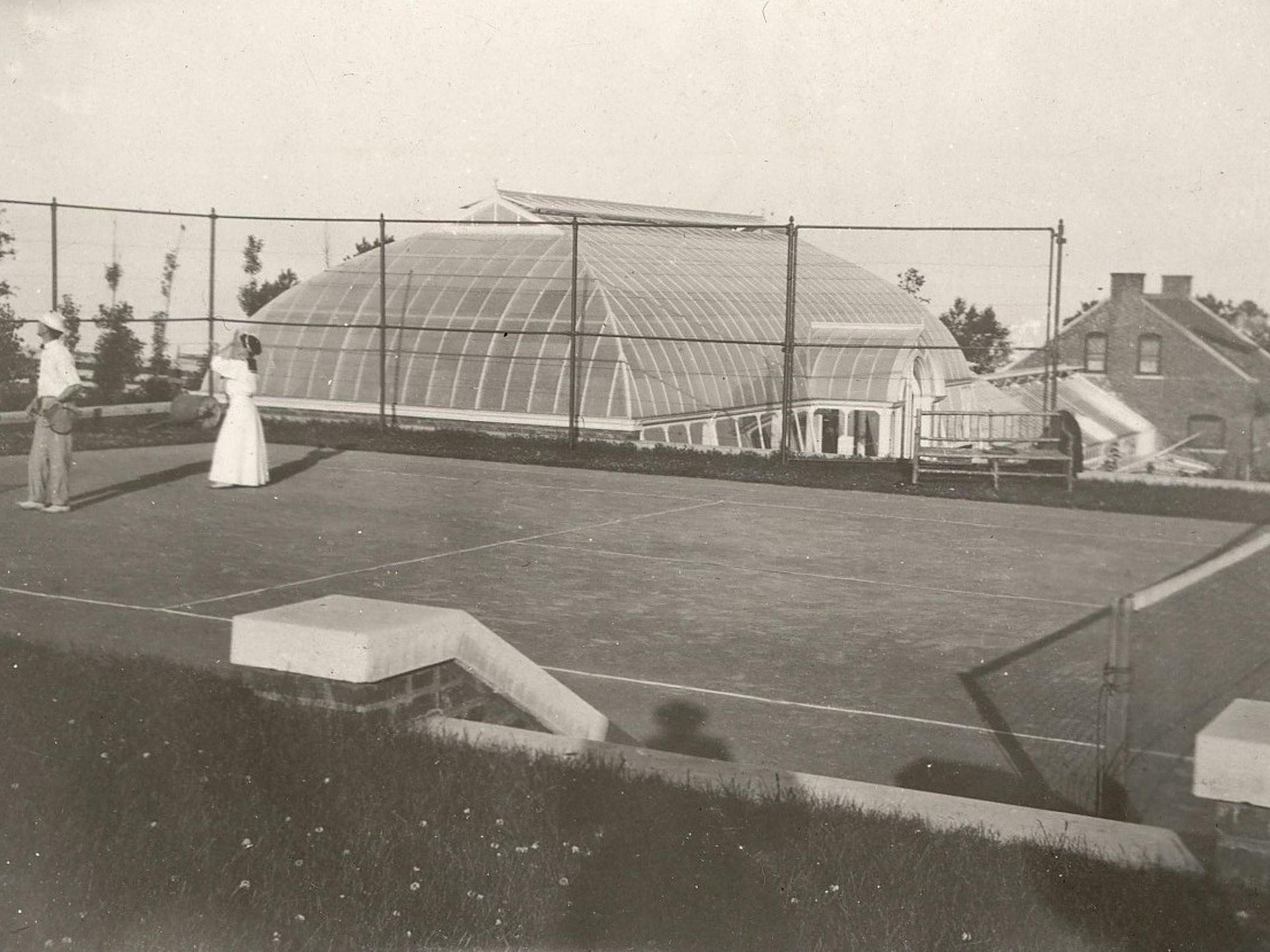 The natural clay tennis court at Duluth's Glensheen mansion was built in the early 1900s and is one of two remaining in the state.