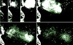 Cover your mouth: These images of a sneeze, captured on video by MIT researchers, show the evolution of a turbulent puff cloud that suspends droplets 