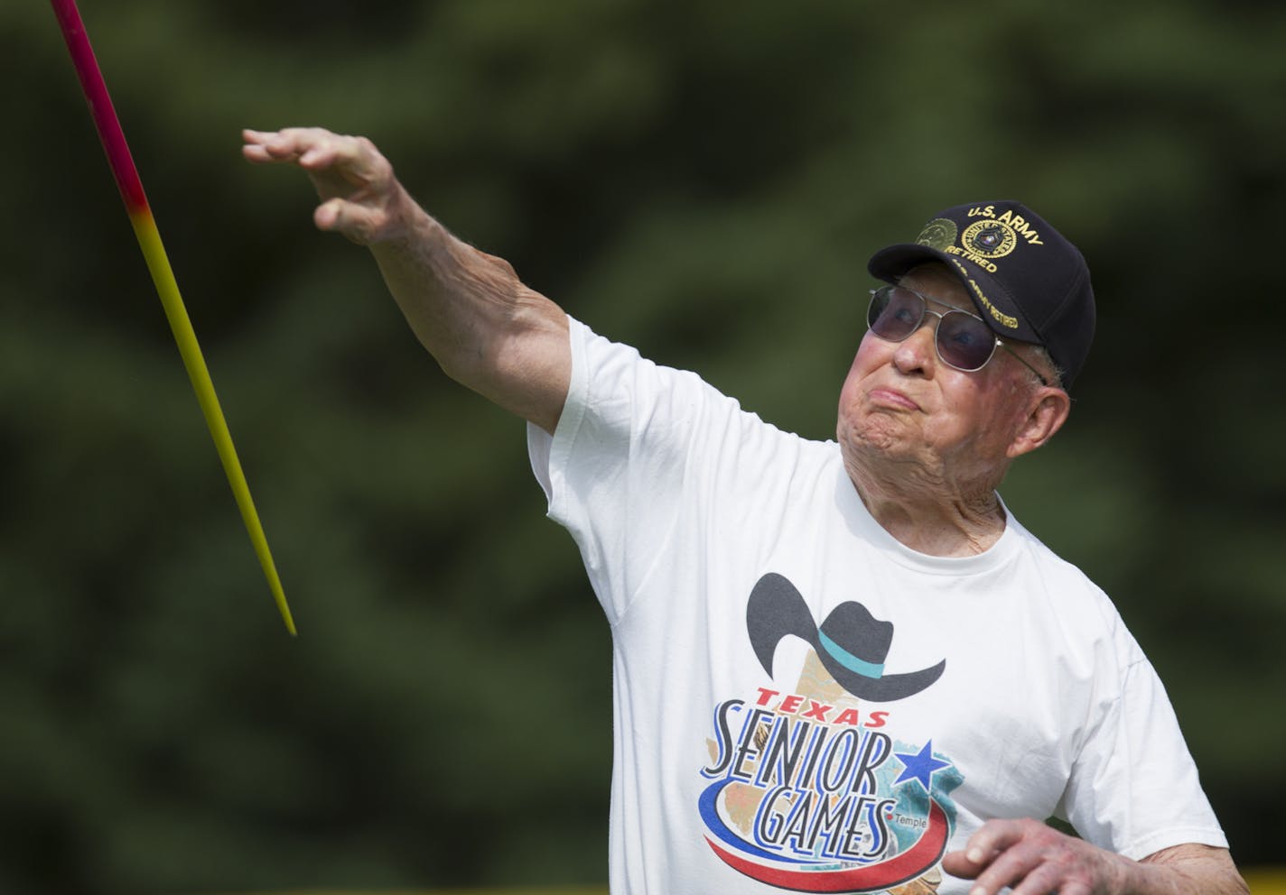 Early Blassingame competed in the javelin July 8 at the National Senior Games track and field competition at the University of St. Thomas in St. Paul. He was injured two days later in the shot put event.