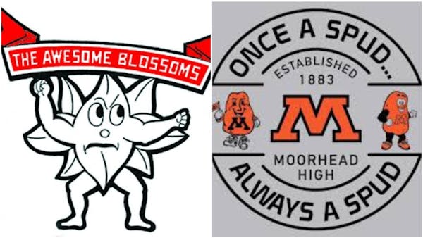 The Blooming Prairie Awesome Blossoms and Moorhead Spuds are the top seeds in the MSHSL's nickname tournament.
