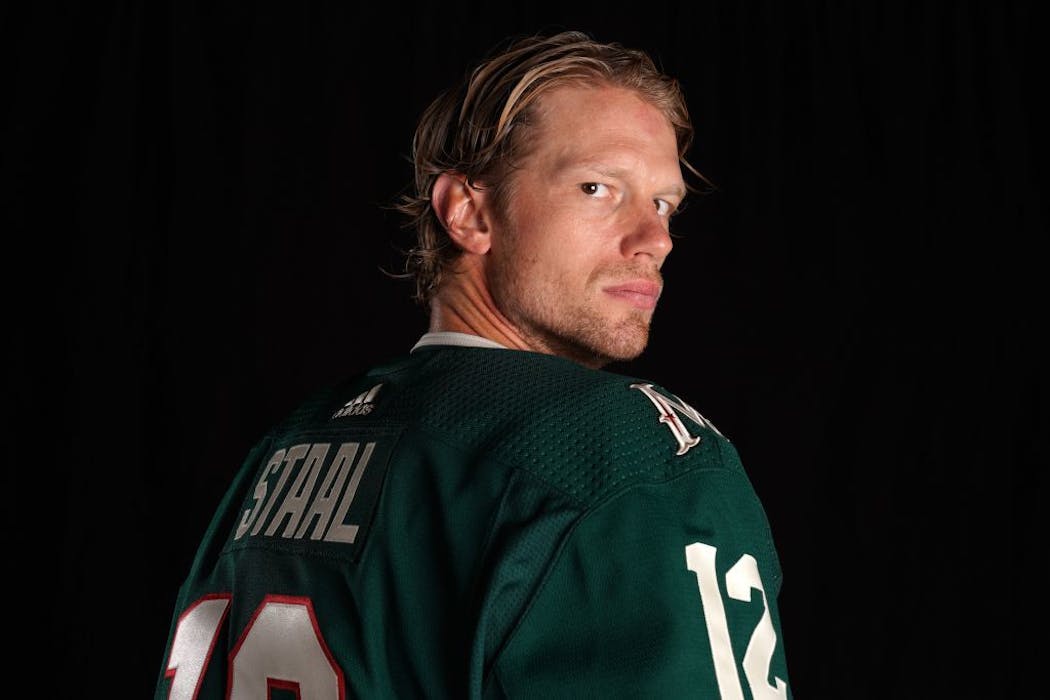 Eric Staal's mom will add this photo to her collection..