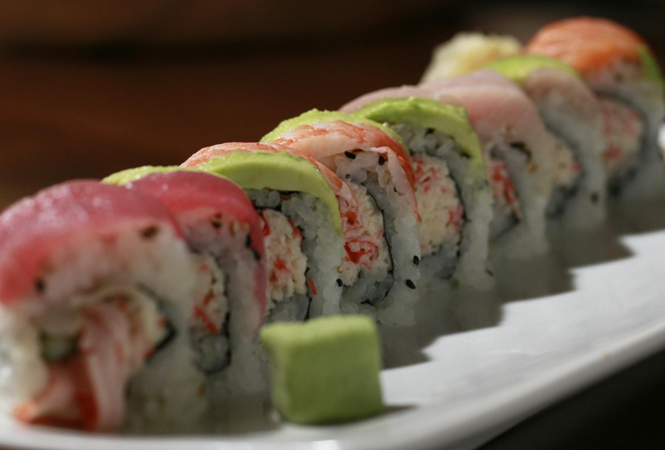 Rainbow roll sushi