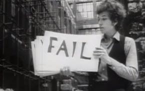 Iconic scene from "Subterranean Homesick Blues."