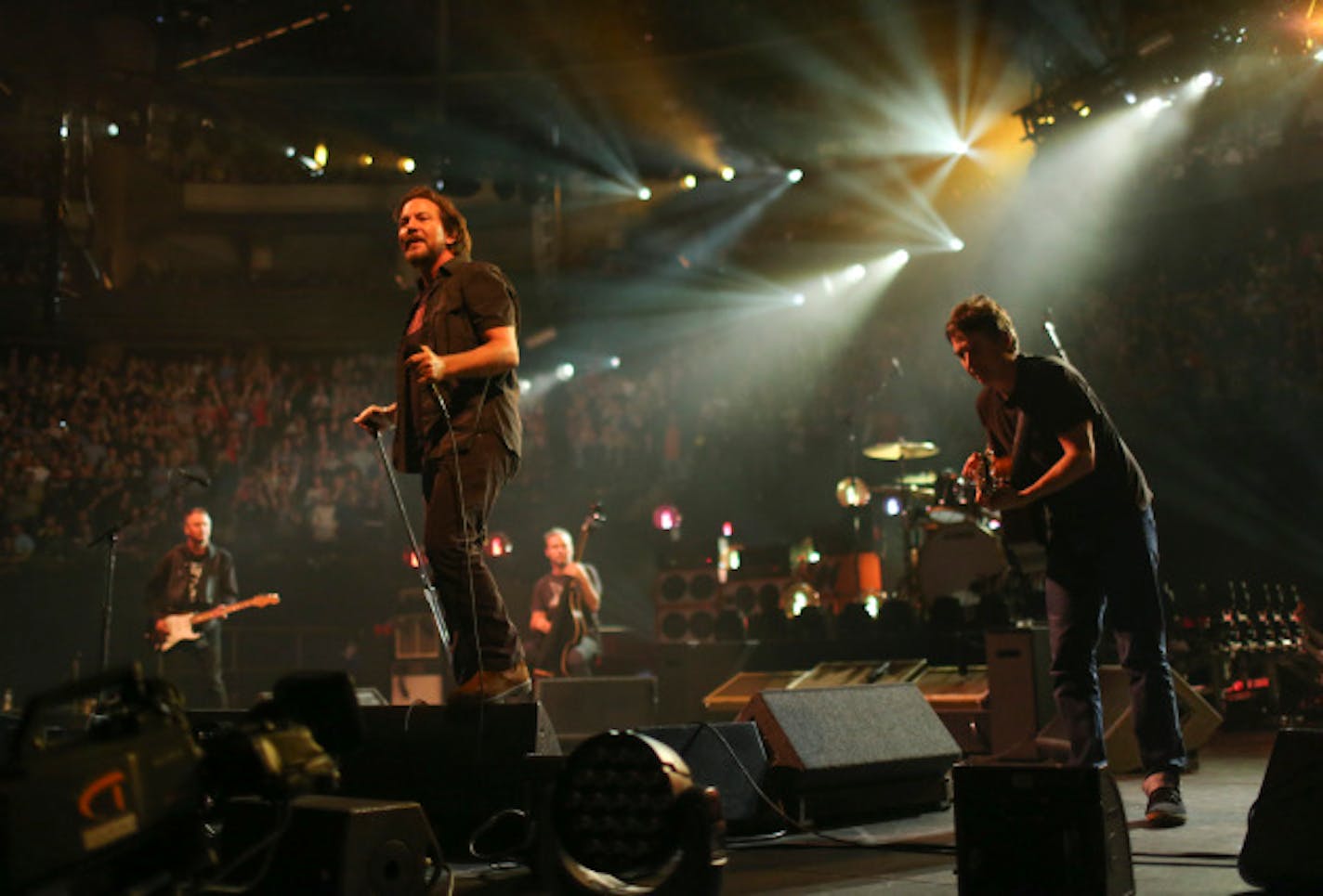 Pearl Jam hit the three-hour mark at last month's sold-out Xcel Energy Center concert. / Jeff Wheeler, Star Tribune