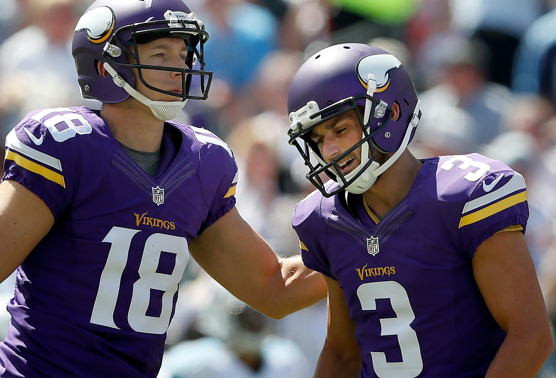 Vikings kicker Blair Walsh missed field-goal attempts of 37 and 56 yards as well as a PAT at Tennessee on Sunday, but also made four attempts, including a 50-yarder. ] CARLOS GONZALEZ cgonzalez@startribune.com - September 11, 2016, Nashville, TN, Nissan Stadium, NFL, Minnesota Vikings vs. Tennessee Titans