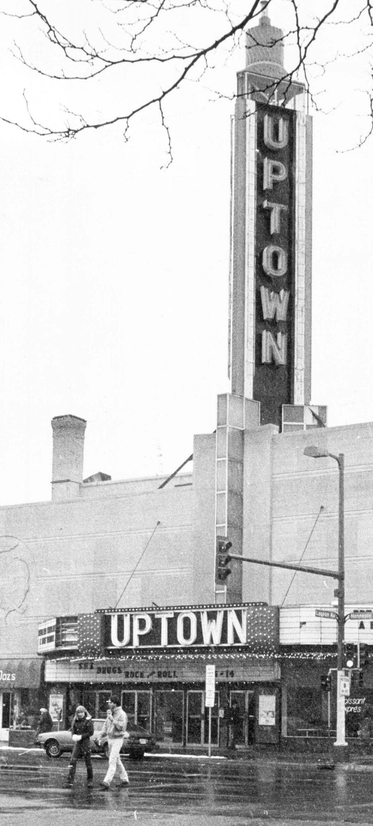 April 10, 1982 The Uptown Theatre is included in an exhibition at the University Gallery. Art imitates life and life nourishes art and this dynamic continuum forever alters our perceptions. George Segal's silent and powerful work has infiltrated and elevated our sense of being. David Brewster, Minneapolis Star Tribune