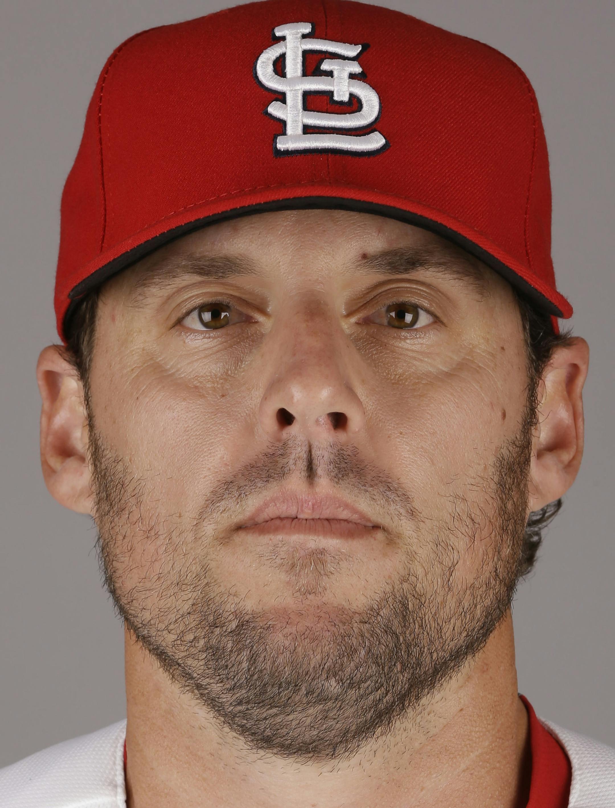 This is a 2015 photo of John Lackey of the St. Louis Cardinals baseball team. This image reflects the Cardinals active roster as of Monday, March 2, 2015, when this image was taken. (AP Photo/Jeff Roberson) ORG XMIT: FLVR