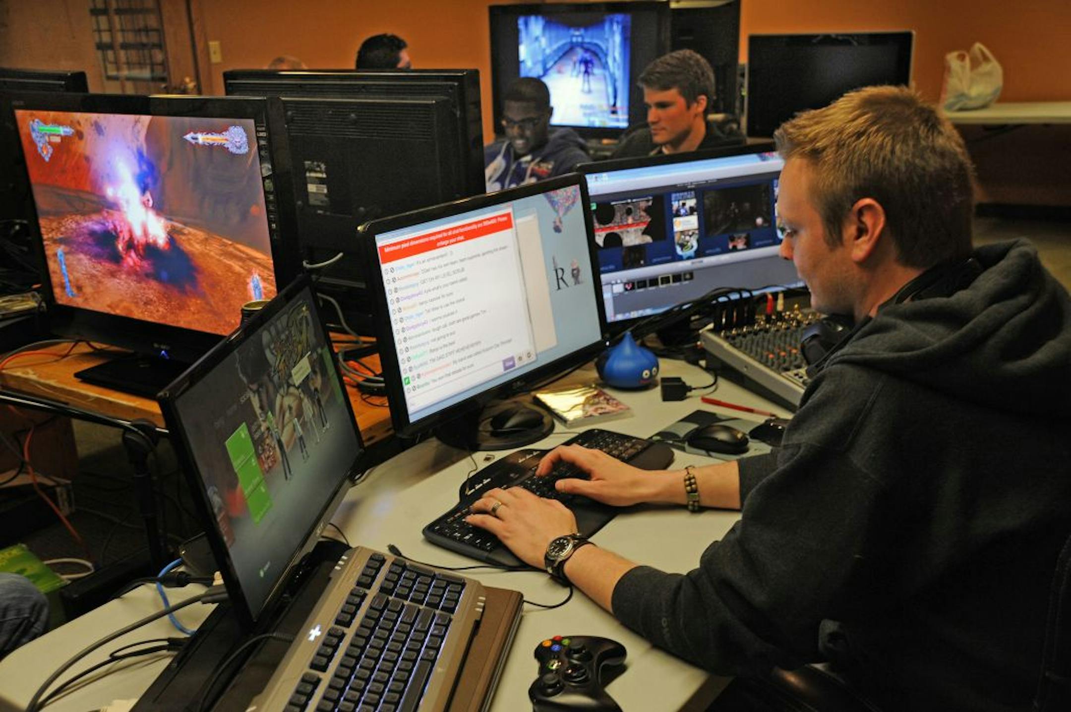 Jason Oestreicher a video editor live steamed a chat room and video feed for people participating around the world. It's one of the most offbeat fundraiser for children's hospitals across the country: video game addicts are participating in a 24 gaming marathon Saturday. About 230 bleary-eyed folks in Minnesota will be staring at video screens around the clock Saturday, to raise funds for Gillette's Childen's Hospital. That includes a half dozen folks who work for Game Informer magazine in downt